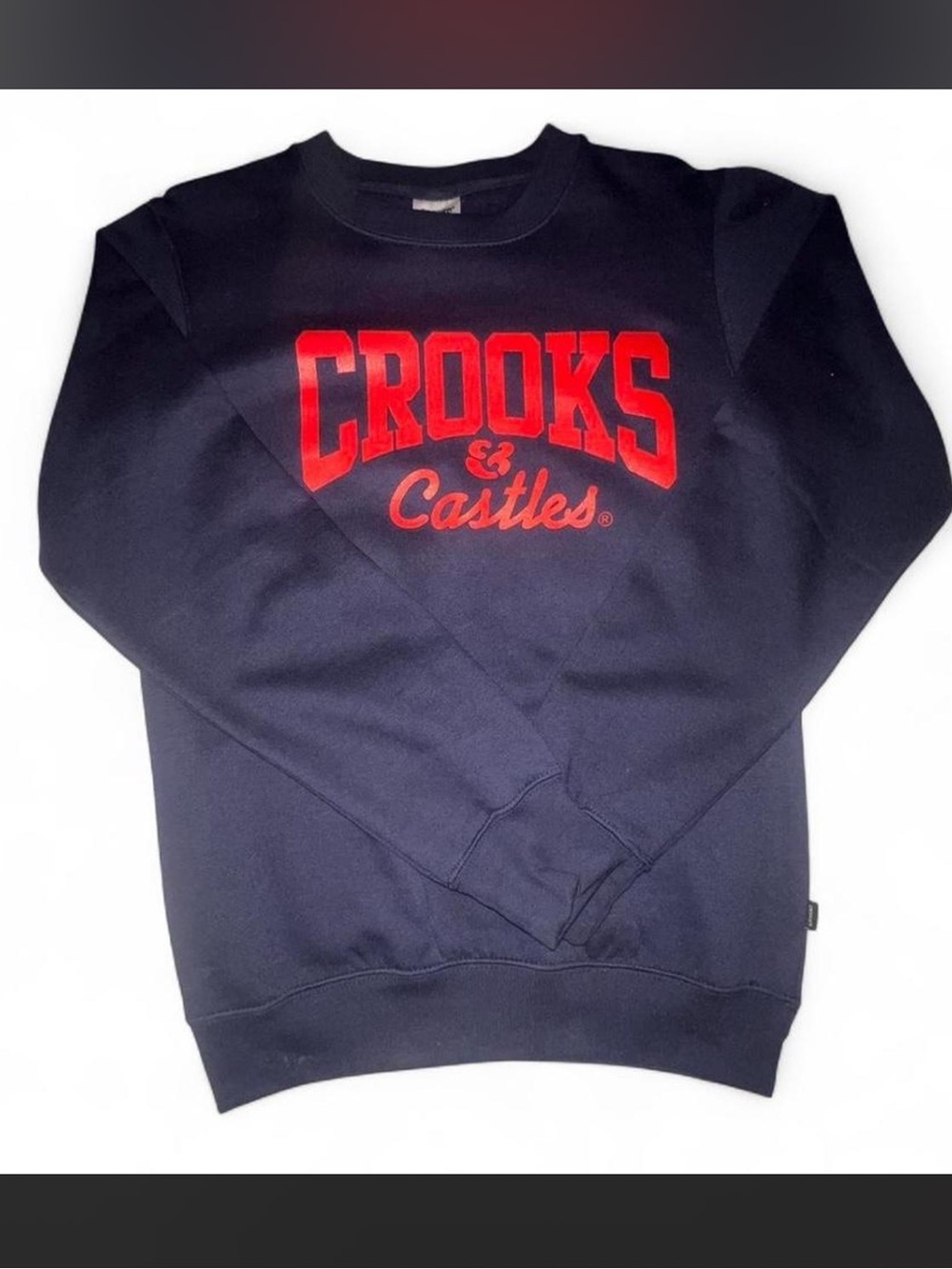 Crooks & Castles Navy Crewneck with Red Logo